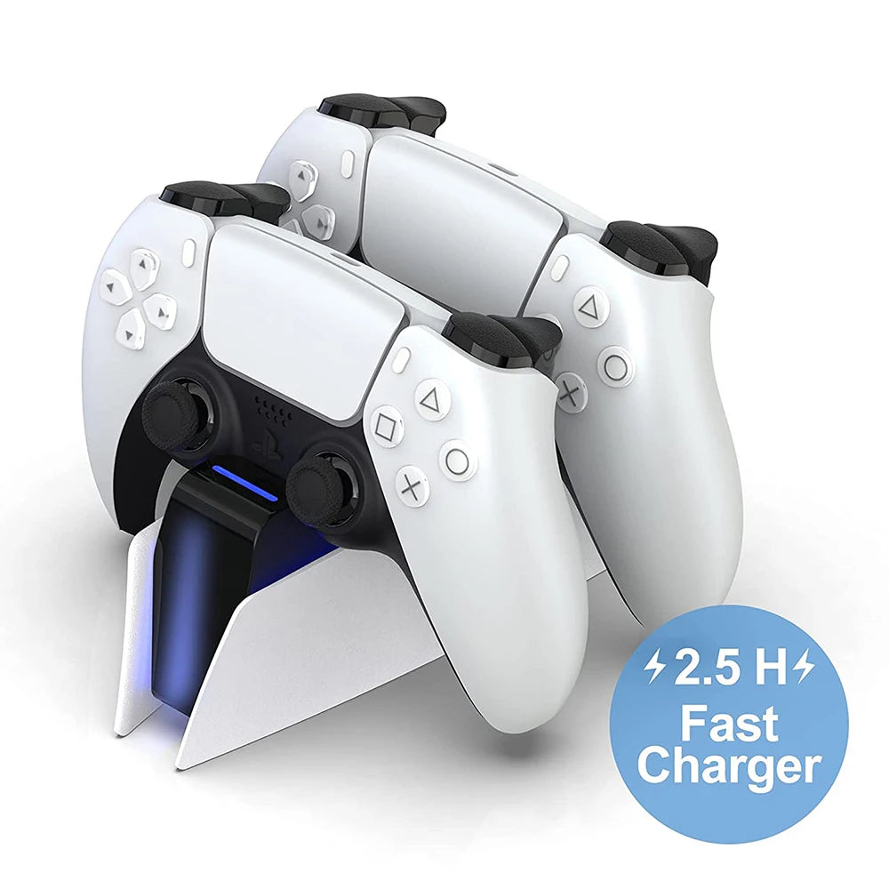 Easily charge two PlayStation 5 DualSense controllers with the PS5 Type-C DualSense Charging Station.