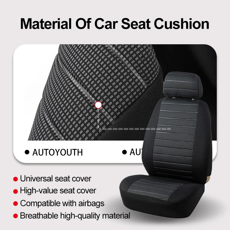 AUTOYOUTH Front Car Seat Covers Airbag Compatible Universal Fit Most Car SUV Car Accessories Car Seat Cover  3 color