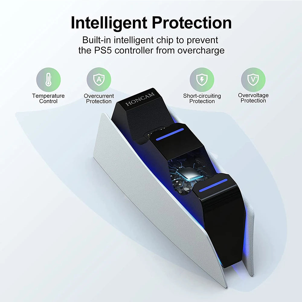 Easily charge two PlayStation 5 DualSense controllers with the PS5 Type-C DualSense Charging Station.