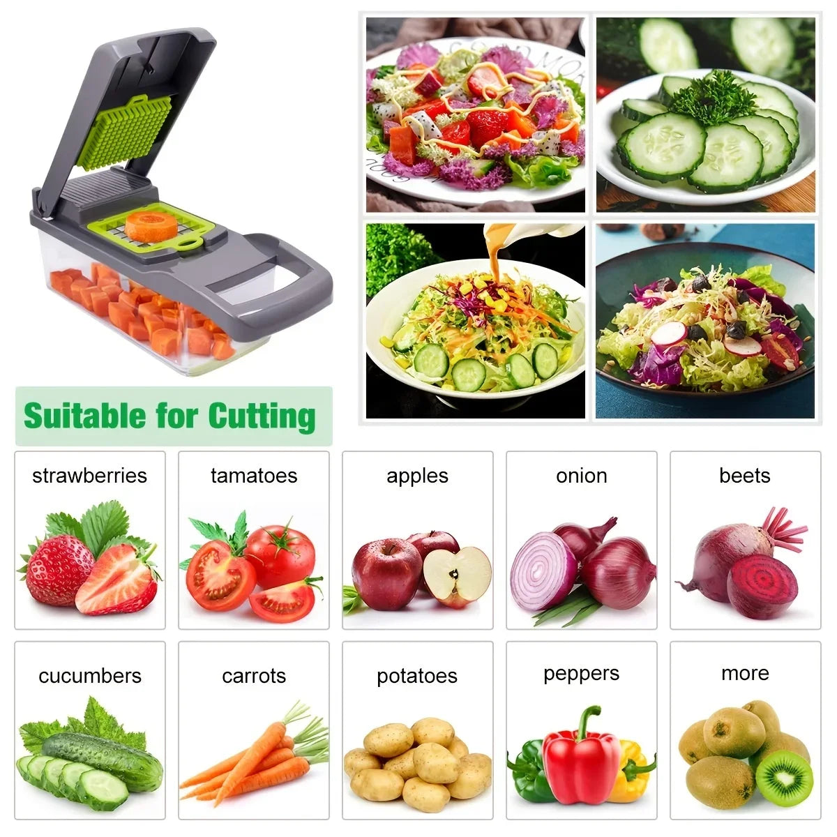 latest 14pcs/Set Vegetable Chopper