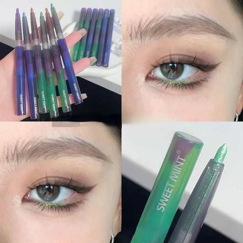 Introducing the Shiny Chameleon Eyeliner Pencil—a waterproof makeup essential for stunning eye looks.