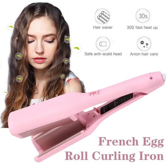 Effortless Waves: Professional 32mm French Egg Roll Hair Curler