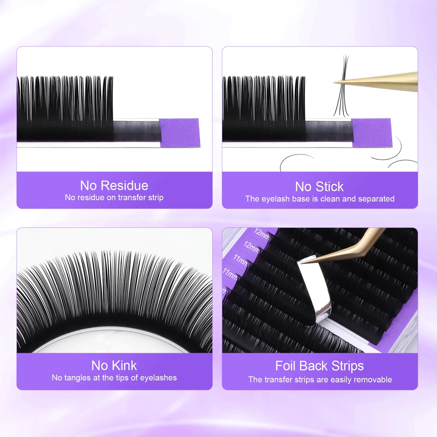 NAGARAKU 16Rows Classic Individual Eyelash Extension Lashes Matte Black Professional Soft Natural