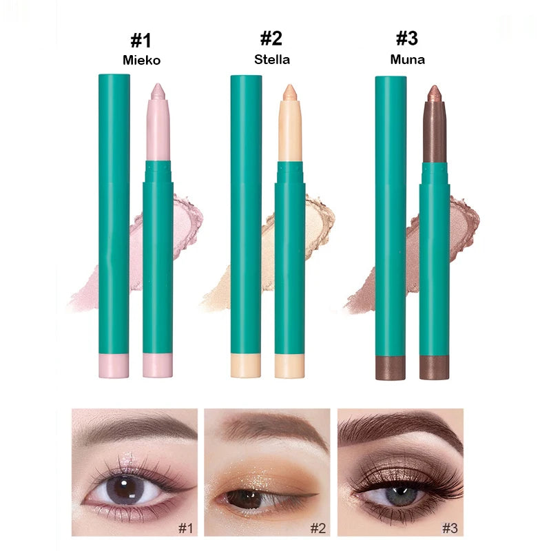 Thrive Cosmetics Highlighting Stick Eye Brightener offers eye shadow, liner, and highlighter in one. Available in shades Stella, Mieko, Muna, and Aurora for radiant eyes.
