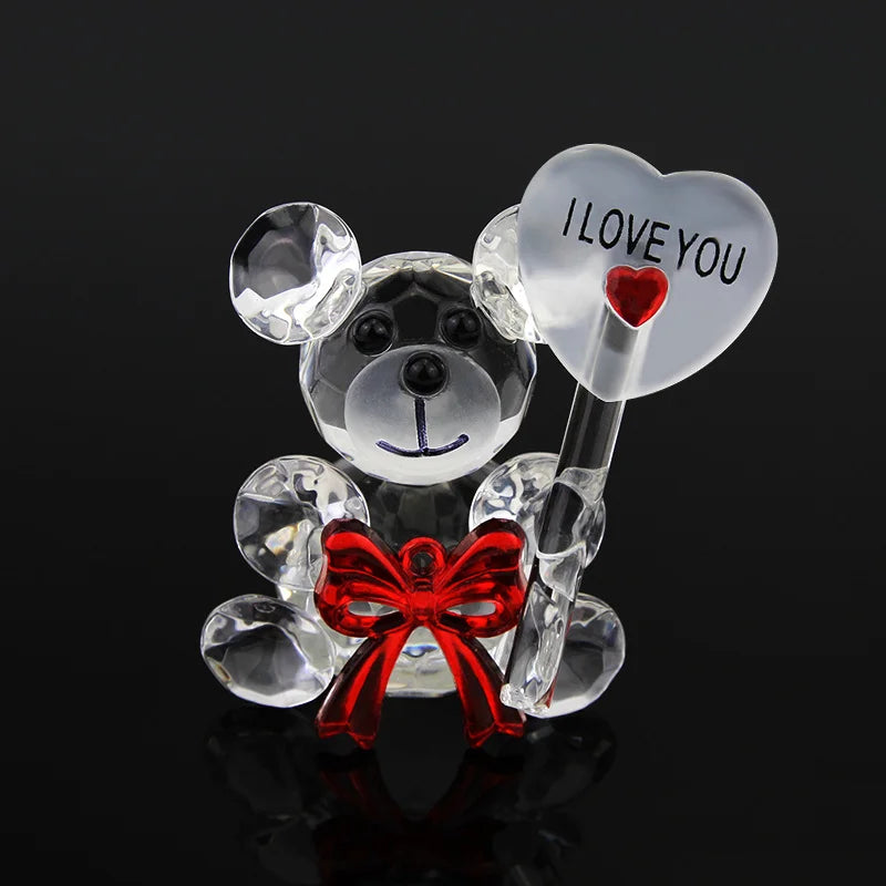 "Looking for a unique Valentine's Day gift? Consider our Crystal Bear Glass Rose, an elegant artificial flower that doubles as a fashion ornament. Perfect for weddings, home decor, and even Christmas gifts."