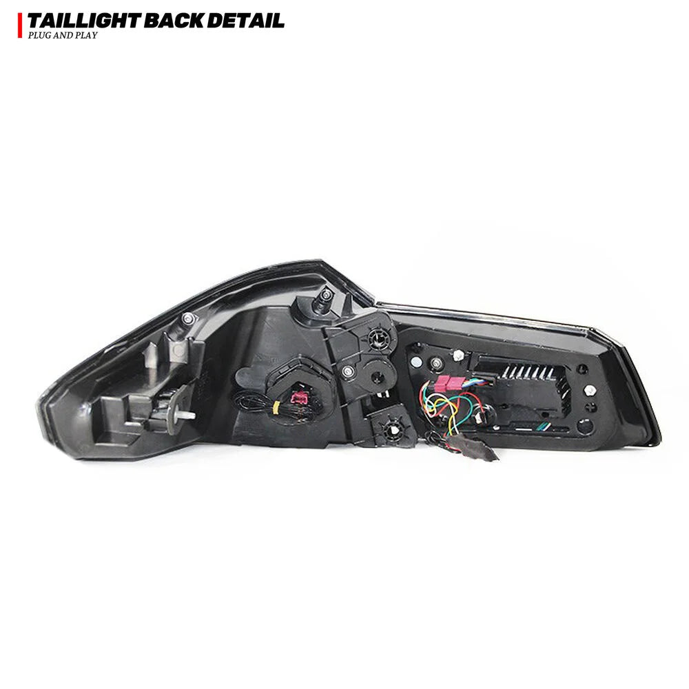 Upgrade your BMW 530, 540, M5 (2017-2022) with these eye-catching LED tail lights! Featuring DRL, plug-and-play setup, flashing indicators, and dynamic steering. Get yours today!