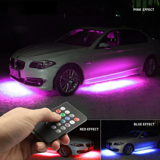 Upgrade your car's ambiance with our Waterproof LED Underbody Neon Lights. With remote-controlled RGB options, these stylish chassis lights set the perfect mood.