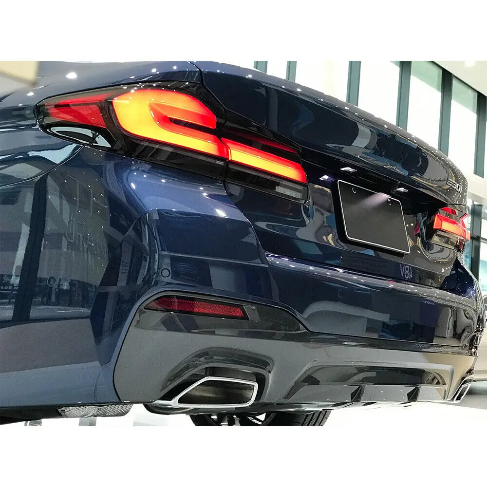 Upgrade your BMW 530, 540, M5 (2017-2022) with these eye-catching LED tail lights! Featuring DRL, plug-and-play setup, flashing indicators, and dynamic steering. Get yours today!